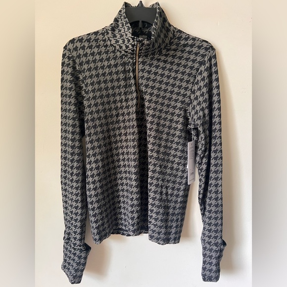 RHONE Black and Gray Houndstooth Women's Base Layer Top - Picture 1 of 11